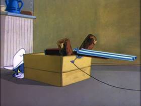 Screenshots from the 1954 MGM cartoon Posse Cat