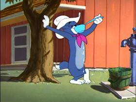 Screenshots from the 1954 MGM cartoon Posse Cat