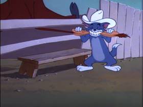 Screenshots from the 1954 MGM cartoon Posse Cat