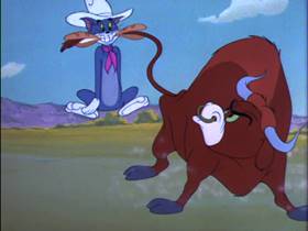 Screenshots from the 1954 MGM cartoon Posse Cat