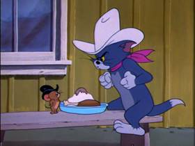 Screenshots from the 1954 MGM cartoon Posse Cat