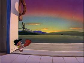 Screenshots from the 1954 MGM cartoon Posse Cat