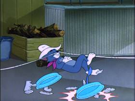 Screenshots from the 1954 MGM cartoon Posse Cat