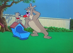 Screenshots from the 1954 MGM cartoon Hic-Cup Pup