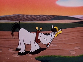 Screenshots from the 1954 Walter Lantz cartoon A Horse