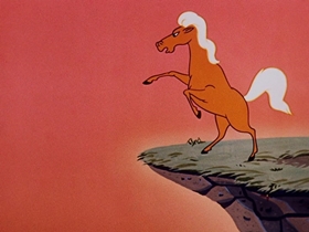 Screenshots from the 1954 Walter Lantz cartoon A Horse