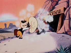 Screenshots from the 1954 Walter Lantz cartoon A Horse