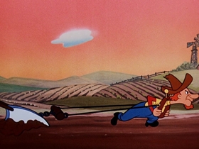Screenshots from the 1954 Walter Lantz cartoon A Horse