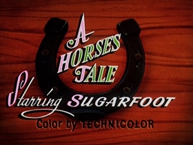 Screenshots from the 1954 Walter Lantz cartoon A Horse