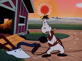 Screenshots from the 1954 Walter Lantz cartoon A Horse