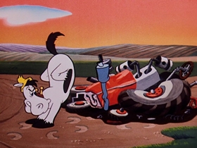 Screenshots from the 1954 Walter Lantz cartoon A Horse