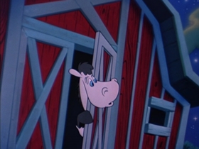 Screenshots from the 1954 Walter Lantz cartoon Hay Rube