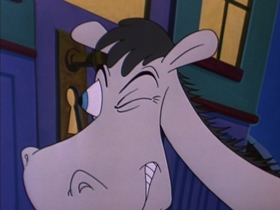 Screenshots from the 1954 Walter Lantz cartoon Hay Rube
