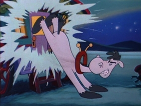 Screenshots from the 1954 Walter Lantz cartoon Hay Rube