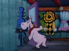 Screenshots from the 1954 Walter Lantz cartoon Hay Rube