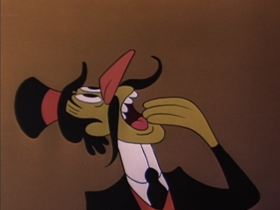 Screenshots from the 1954 Walter Lantz cartoon Hay Rube