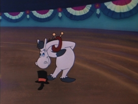 Screenshots from the 1954 Walter Lantz cartoon Hay Rube