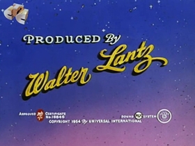 Screenshots from the 1954 Walter Lantz cartoon Hay Rube