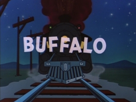 Screenshots from the 1954 Walter Lantz cartoon Hay Rube