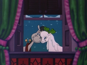 Screenshots from the 1954 Walter Lantz cartoon Hay Rube