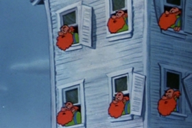 Screenshots from the 1954 Walter Lantz cartoon Pig in a Pickle