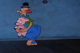 Screenshots from the 1954 Walter Lantz cartoon Pig in a Pickle