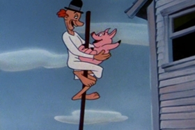 Screenshots from the 1954 Walter Lantz cartoon Pig in a Pickle