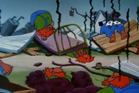 Screenshots from the 1954 Walter Lantz cartoon Pig in a Pickle