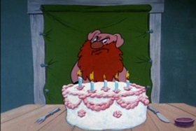 Screenshots from the 1954 Walter Lantz cartoon Pig in a Pickle