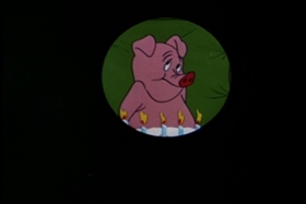 Screenshots from the 1954 Walter Lantz cartoon Pig in a Pickle