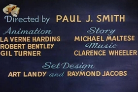 Screenshots from the 1954 Walter Lantz cartoon Pig in a Pickle