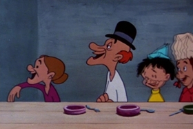 Screenshots from the 1954 Walter Lantz cartoon Pig in a Pickle