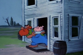 Screenshots from the 1954 Walter Lantz cartoon Pig in a Pickle