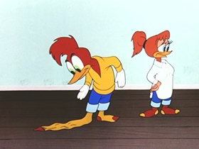 Screenshots from the 1954 Walter Lantz cartoon Real Gone Woody