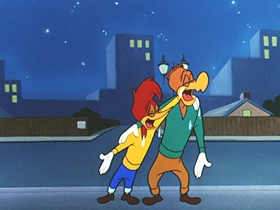 Screenshots from the 1954 Walter Lantz cartoon Real Gone Woody