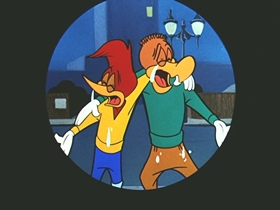 Screenshots from the 1954 Walter Lantz cartoon Real Gone Woody