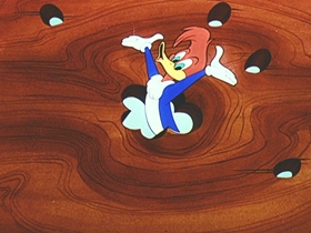 Screenshots from the 1954 Walter Lantz cartoon Real Gone Woody