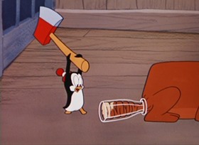Screenshots from the 1954 Walter Lantz cartoon I