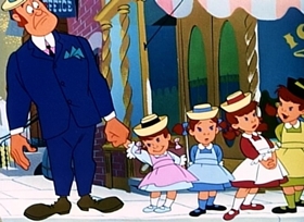 Screenshots from the 1954 Disney cartoon Casey Bats Again