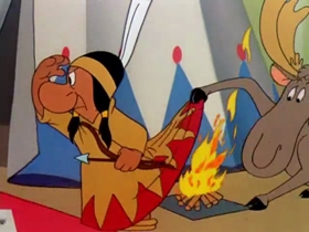 Screenshots from the 1954 Warner Bros. cartoon The Oily American