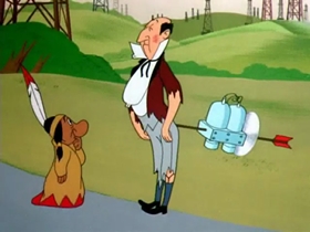 Screenshots from the 1954 Warner Bros. cartoon The Oily American