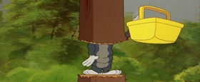 Screenshots from the 1955 MGM cartoon Pup on a Picnic