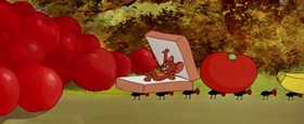 Screenshots from the 1955 MGM cartoon Pup on a Picnic