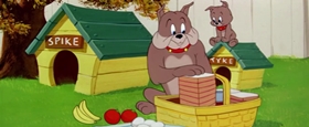 Screenshots from the 1955 MGM cartoon Pup on a Picnic