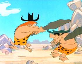 Screenshots from the 1955 MGM cartoon The First Bad Man