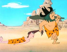 Screenshots from the 1955 MGM cartoon The First Bad Man