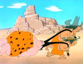 Screenshots from the 1955 MGM cartoon The First Bad Man