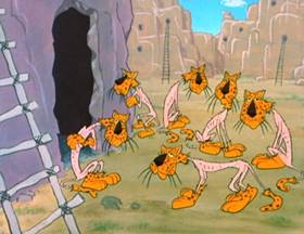 Screenshots from the 1955 MGM cartoon The First Bad Man