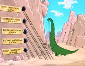 Screenshots from the 1955 MGM cartoon The First Bad Man