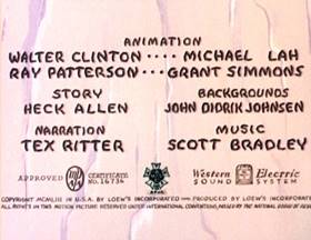 Screenshots from the 1955 MGM cartoon The First Bad Man